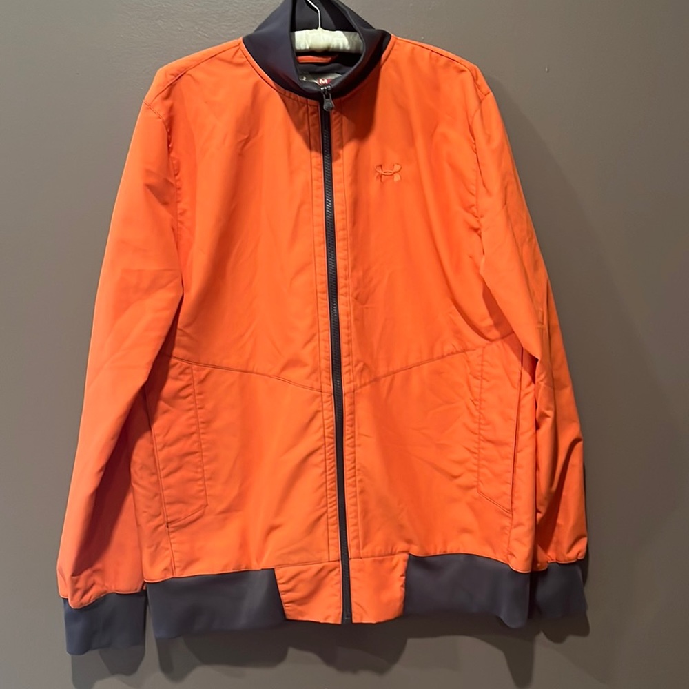 Men’s orange Under Armour Jacket zip up size Med